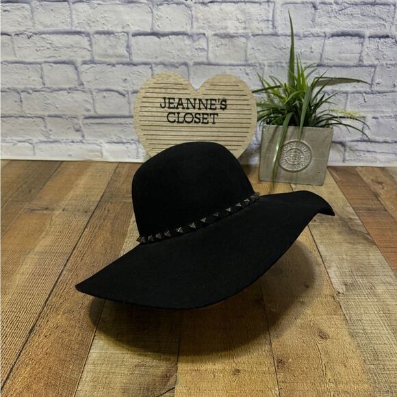 BROOKLYN HAT CO. BLACK WOOL STUDDED FLOPPY HAT main image 10